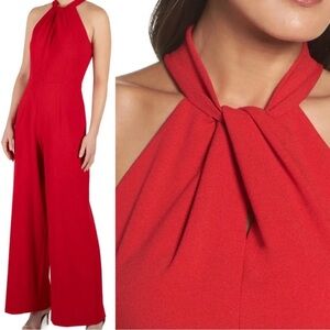 Julia Jordan Red Halter Jumpsuit